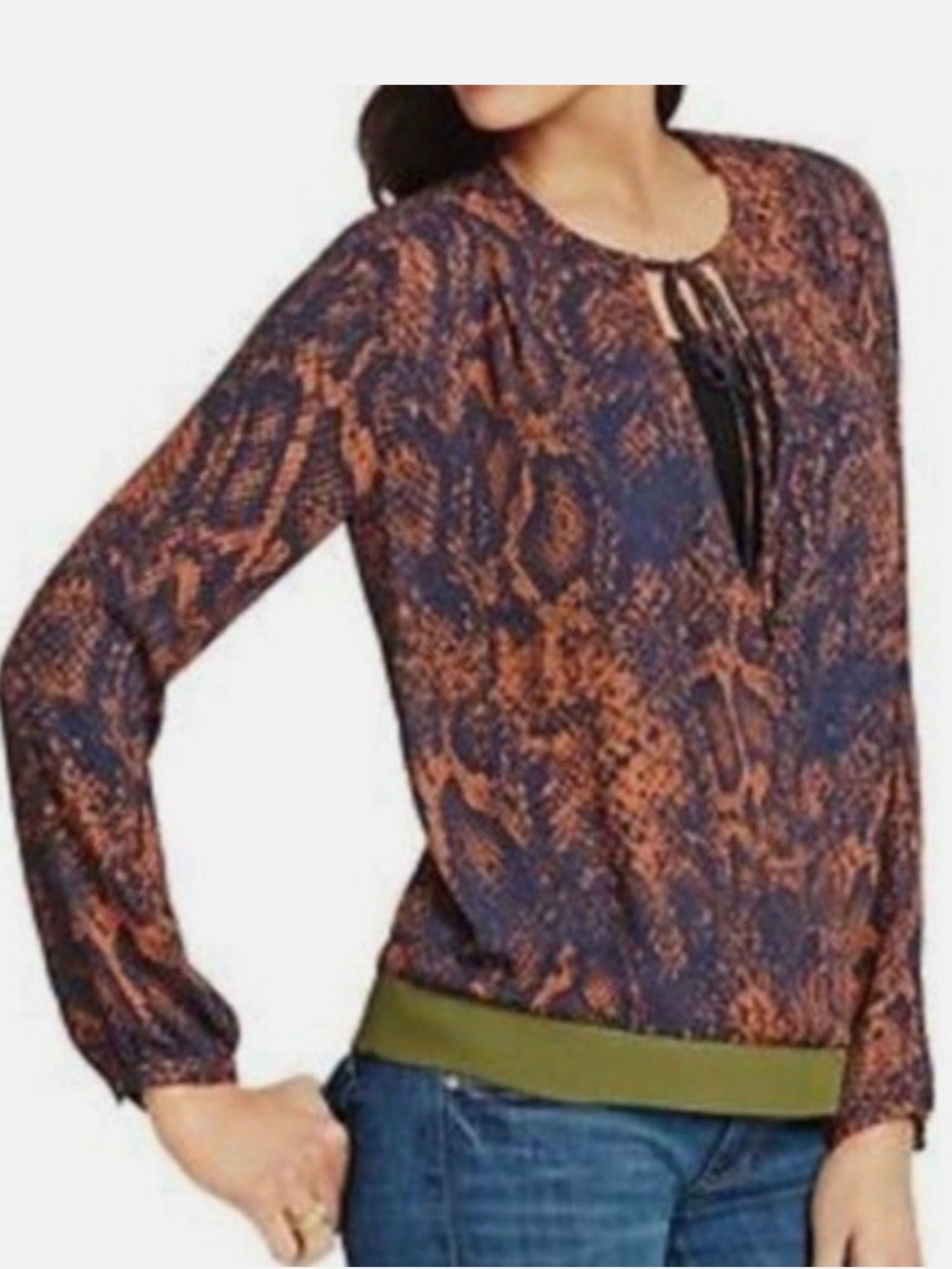 CAbi Boarder Wrap Blouse